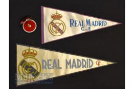 1956/57 Real Madrid pennant with club badge, also 1960s Real Madrid pennant with club badge; also