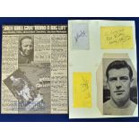 Selection of Football Autographs features Nobby Stiles on Newspaper and Magazine pages together with