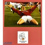 Manchester United Ole Gunnar Solkjaer Colour Photograph, with mounted signature underneath, size #