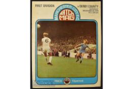 1976/77 Manchester City v Derby County Div. 1 match programme; 4 December 1976 famous for the advert