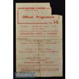 1959/60 Manchester United v Everton Supplementary Cup Final Football Programme date 22 Feb, 1st