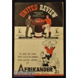1946/47 Manchester United v Derby County Football Programme date 9 Nov, centre fold, small tears