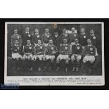1905 Ireland v NZ Rugby Postcard: B/W Irish team photograph from the 25 Nov 1905 game v the All