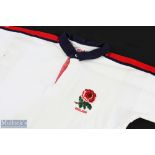 1993 Dewi Morris Signed England Rugby Jersey: No 9 matchworn Cotton Traders short-sleeved England
