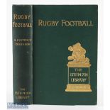 1896 Rugby Football, B Fletcher Robinson: Dark green, hard boards, gilt decoration, thick volume