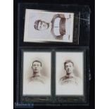 1900s Rugby Carte de Visite Style Portrait Photos (3): Lovely trio by Welsh photographers, one at