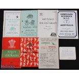 1947-84 Australia in UK Rugby Programmes etc (8): Marvellous selection from Wallaby games down the