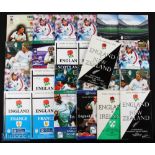 England Home Rugby Programmes (25): More modern, mostly 6 Nations, glossy issues. VG