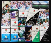 England Home Rugby Programmes (25): More modern, mostly 6 Nations, glossy issues. VG