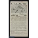 1951 Festival of Britain Darlington v Limerick match programme 9 May 1951, fold out type; approx.