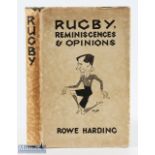 Scarce 1929 Rowe Harding, Rugby Reminiscences: Complete with less-often found attractive pictorial