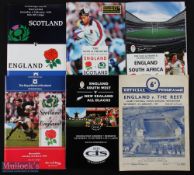 England etc Rugby Programmes (6): v S Africa and v Scotland, 1995; Scotland v England 1994 & 1996;