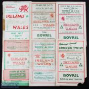 1936 and 1946-1953 inclusive Wales v Ireland Rugby Programmes (6): Famous 'overcrowded' game of