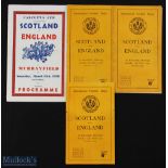 1948-58 Scotland v England Rugby Programmes (4): Three of the always-similar 8pp slim orange