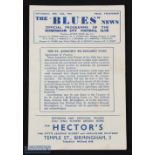 1946 Birmingham City v Charlton Athletic Signed Football Programme Sat 16th February 1946 - middle