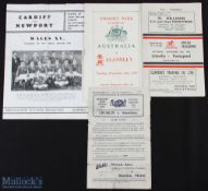 1940s & 50s Welsh Club Rugby Programmes (4): To inc 'Llanelly' v Australia, immaculate, 1957;