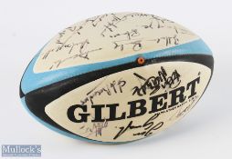 1994 Signed Full Size Rugby Ball, Wales B v France B: Attractive crisp clean Gilbert blue black &