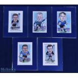 Framed Cardiff Rugby Stars Caricature Prints (5): Jeff Giggs' attractive small uniformly mounted