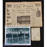 1937 Cup Final Sunderland v Preston North End Signatures, a Daily Mail Cup Final Supplement -