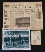 1937 Cup Final Sunderland v Preston North End Signatures, a Daily Mail Cup Final Supplement -