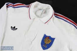 1988/9(?) French Rugby Jersey: Adidas XL white jersey with blue & red stripes to sleeves and collar,