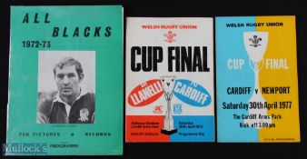 1970s Specials Rugby Programme Trio (3): WRU Cup Finals 1973 (Llanelli v Cardiff) & 1977 (Newport