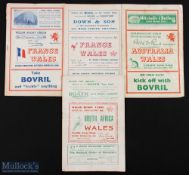 1947-1952 Wales Home Rugby Programmes (4): Wales v France in two Grand Slam seasons for them, 1950 &