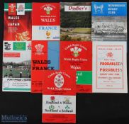 1969-2002 Welsh Interest Multi-Autographed Rugby Programmes (9): Some great teams here, heavily