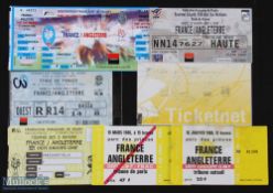 France v England Rugby Tickets (7): At Paris in 1986, 88, 92, 96, 98 & 2000, plus August 2007 at