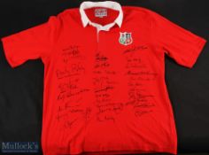 1974 British Lions' Signed Rugby Jersey: Lovely Cotton Traders replica Lions jersey with Four