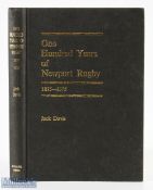 1974 Newport RFC Centenary History: Jack Davis' admired and detailed 284pp hardback 1974 first