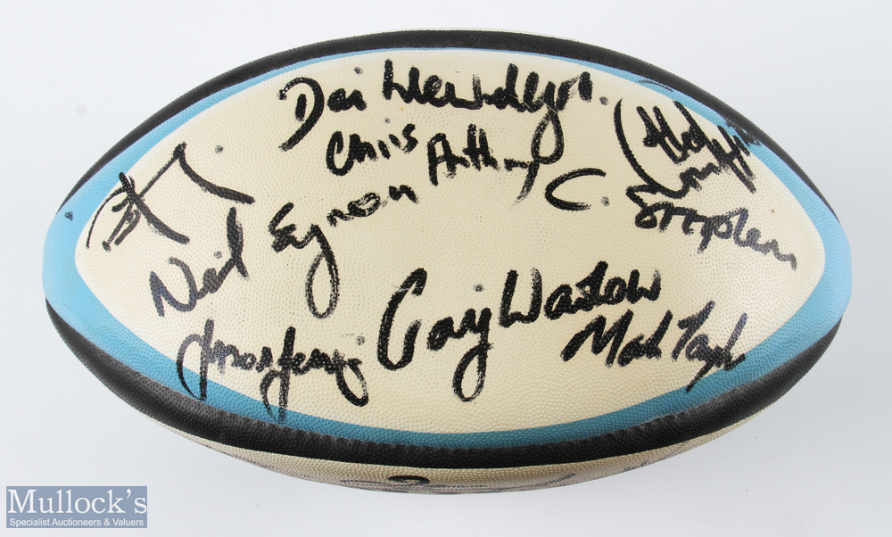 1994 Signed Full Size Rugby Ball, Wales B v France B: Attractive crisp clean Gilbert blue black & - Image 4 of 5