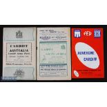 Vintage Cardiff RFC Rugby Programmes (3): v Australia 1947 (wear to centre spread) & v S Africa