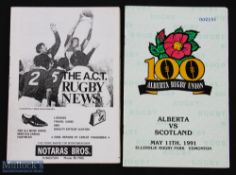 1982/1991 Rare Scotland Away Rugby programmes (2): Hard to source, the issues from the Scots' game