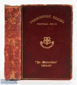 Rare 'In Memoriam' Yorkshire RU WW1 Tribute Vol: Highly coveted and respected, the maroon-bound