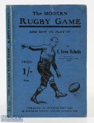 Scarce 1908 Gwyn Nicholls, The Modern Rugby Game: Attractive hard blue pictorially-covered slim