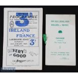 1947 Signed Ireland v France Rugby Programme, & Menu (2): Usual packed Dublin issue as Ireland ran