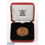 2001 IRB Sevens Medal: Neatly boxed in red, bronze effect participation medal for the IRB's Wales
