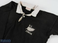 NZ Juniors Matchworn Rugby Jersey: Looks to be 1970s or early 1980s, Canterbury make, size XOS,