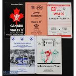 1980/1989 Wales in Canada Rugby Programmes (5): Scarcer issues included, v Canada and v Lower