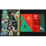 S African Connection Rugby Items (3+): Fine dinner menu, programme & cuttings from the wettest match