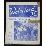 1950 Waterford FC v Derby County friendly exhibition match programme 14 May 1950; crease,