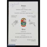 1962 British Lions v South Africa 1st Test Menu: 23rd June, first test: dinner menu signed by Jones,