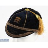 1947 England Schoolboy Football Cap dark blue colour with gold colour edging with wirework tassel,