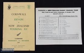 1953/63 NZ All Blacks in England Rugby Programmes (2): Issues v Cornwall & Devon 1953 & Oxford