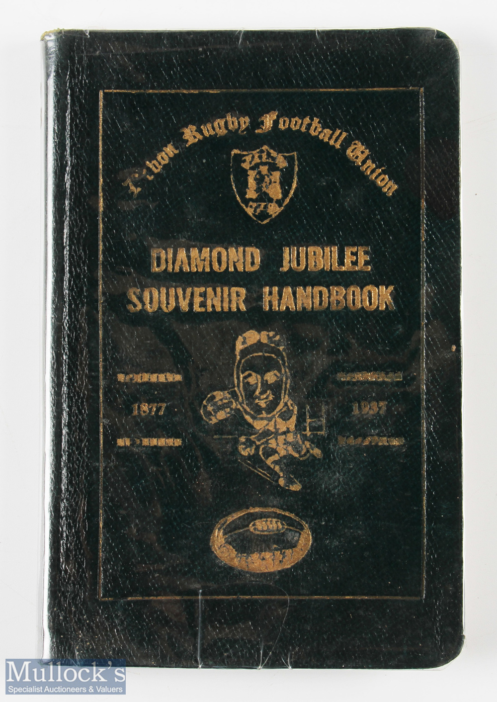 Rare 1937 Devon RU Diamond Jubilee Handbook: 5" x 3.5" leatherette with gilt titles, a carefully