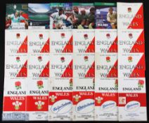 Wales Home Rugby Programmes (25): More modern, mostly 6 Nations, glossy issues. VG