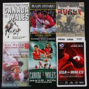1994/97/2000/05 Wales Rugby Programmes in North America (6): v Canada at Hamilton and at Markham,