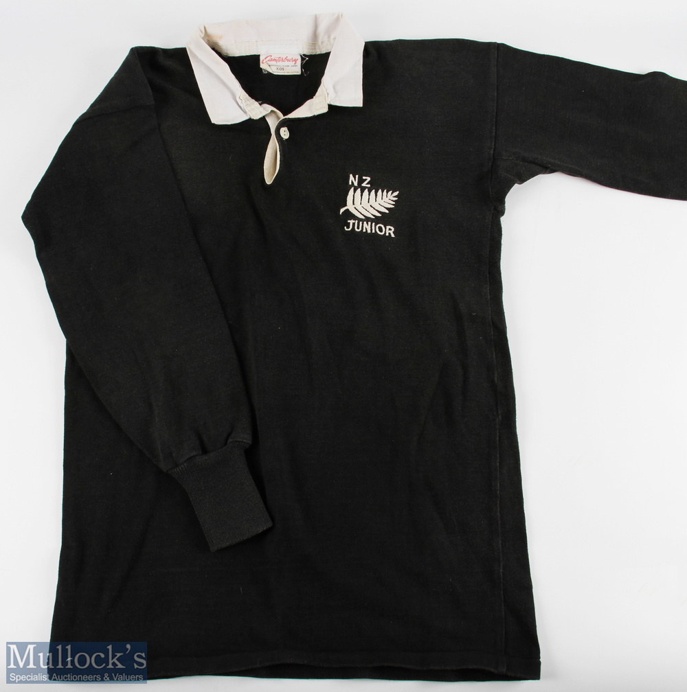 NZ Juniors Matchworn Rugby Jersey: Looks to be 1970s or early 1980s, Canterbury make, size XOS, - Image 2 of 5