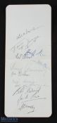1948-49 Scottish Football Autograph Page - Hibs Hibernian - with noted signatures of Smith,